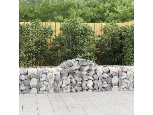 Paniers à gabions arqués 2 pcs 200x50x60-80 Fer renforcé WPQN31724