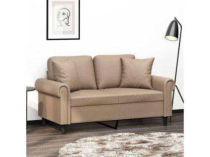 Canapé 2 places avec oreillers cappuccino 120 cm similicuir GIGM01709