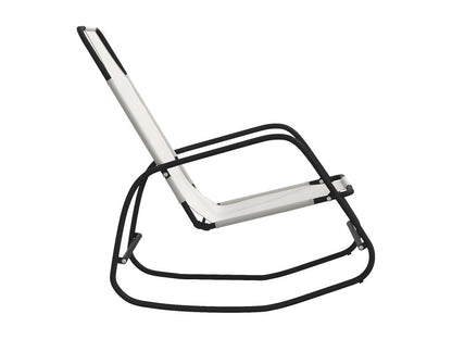 Chaises longues à bascule lot de 2 crème acier et textile FGWI72944