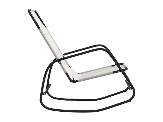 Chaises longues à bascule lot de 2 crème acier et textile FGWI72944