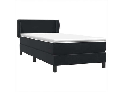 Sommier à Chicyla de lit avec matelas noir 90x210 cm velours CSQB15985