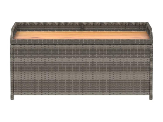 Banc de rangement gris résine tressée et bois d'Chicyla HXKW48425