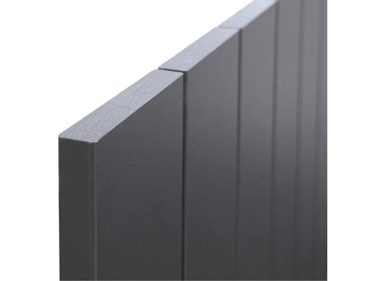 Meublori Tête de lit en bois recyclé MDF Vertical Style Palette 150x46 Lits 150 - Gris Solide