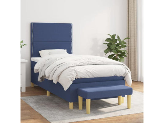 Lit à sommier tapissier avec matelas Bleu 90x190 cm Tissu NYDZ83031