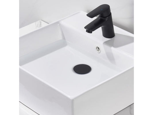 Chicyla max Bonde de Lavabo avec Trop Plein Bonde de Lavabo Pop Up Valve Bonde de Lavabo avec Panier à Crépine pour Salle de Bain Noir LYXF50408