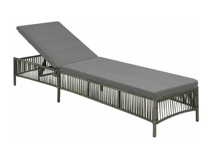 Chaise longue avec coussin Résine tressée Gris IACY28859