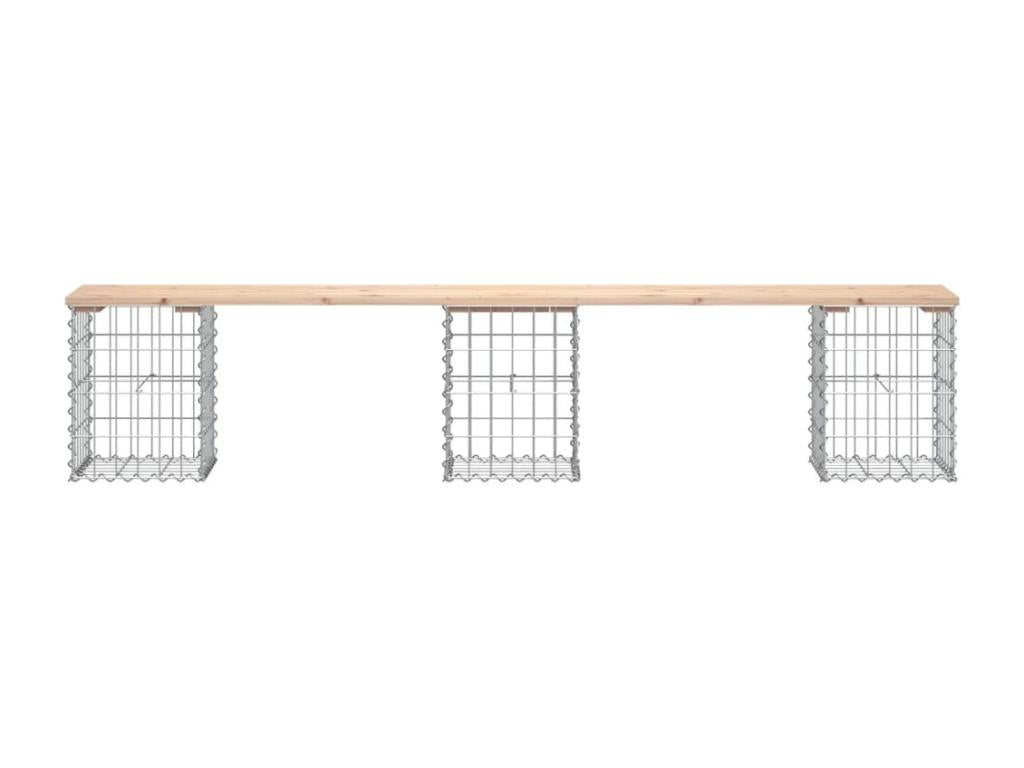 Banc de jardin design de gabion 203x31x42 bois massif de pin SAIU28507