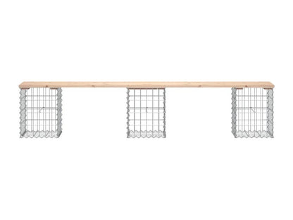 Banc de jardin design de gabion 203x31x42 bois massif de pin SAIU28507