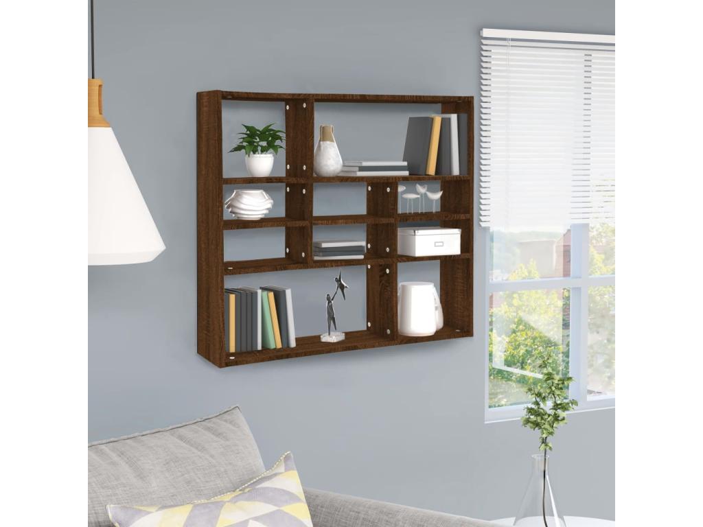 Etagère murale Chêne marron 90x16x78 cm Bois d'ingénierie ZMNX68861