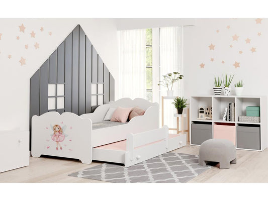 Lit double Chicyla 160x80 avec graphismes pour enfants XNCV19339