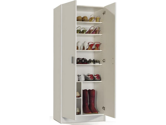 Armoire avec 2 portes et étagères Couleuris blanche 180x58.5x37 cm WHLC43233