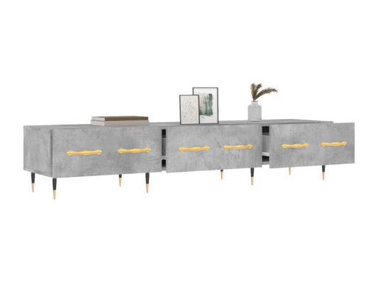Meuble TV gris béton 150x36x30 cm bois d'ingénierie VIQV52902