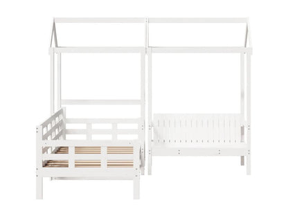 Ensemble de lit de jour et de banc et toit sans matelas blanc NYEN94547