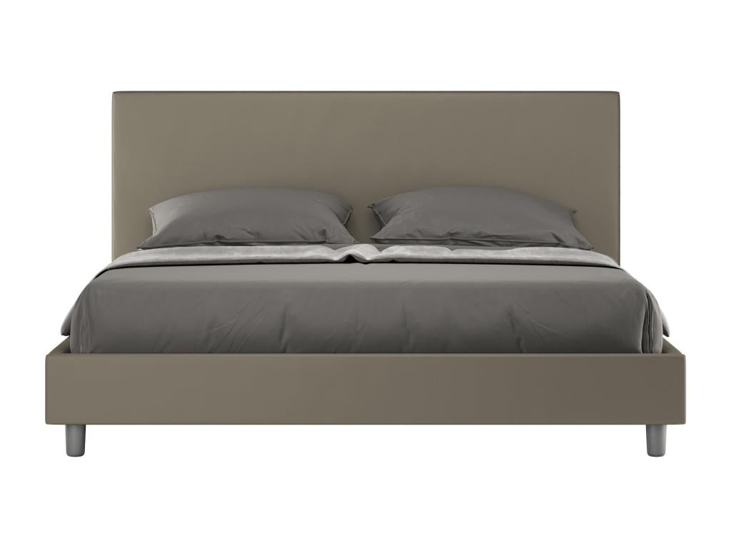 Lit avec sommier rembourrée 160x190 similicuir cappuccino Chicyla JJJC45499