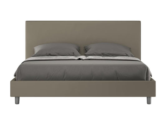 Lit avec sommier rembourrée 160x190 similicuir cappuccino Chicyla JJJC45499