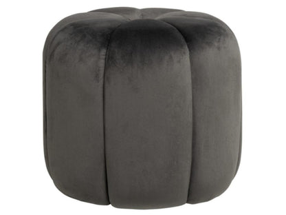 Pouf rond en velours Chicyla-Couleur Gris foncé NQNB46137