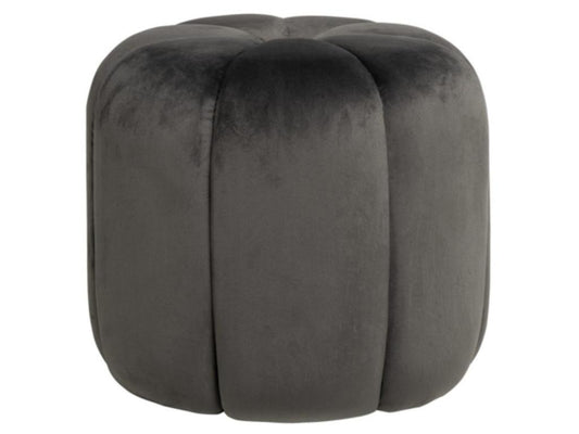 Pouf rond en velours Chicyla-Couleur Gris foncé NQNB46137