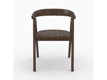 Chaise en bois d'hévéa foncé - Chicyla BACN46596