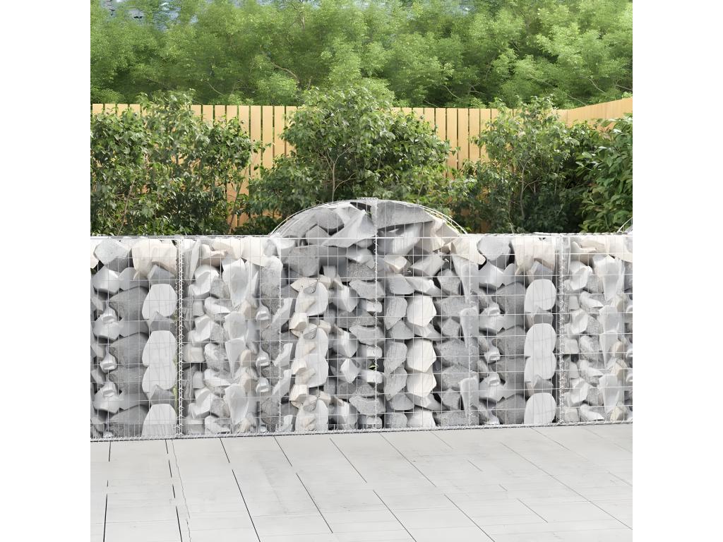 Paniers à gabions arqués 12 pièces 200x50x100/120 cm fer galvanisé QOMJ84117
