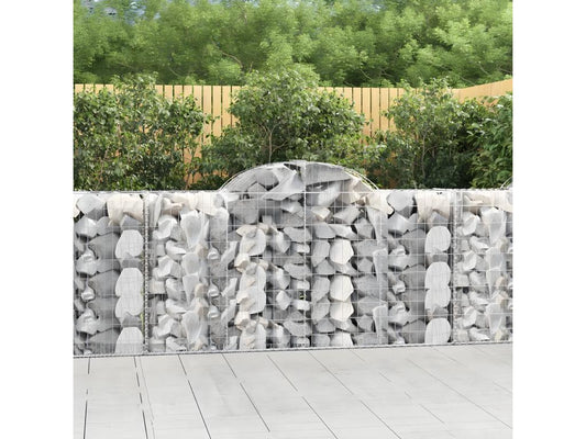 Paniers à gabions arqués 12 pièces 200x50x100/120 cm fer galvanisé QOMJ84117