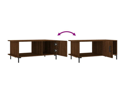 Table basse chêne marron 90x50x40 cm bois d'ingénierie YXWC82150