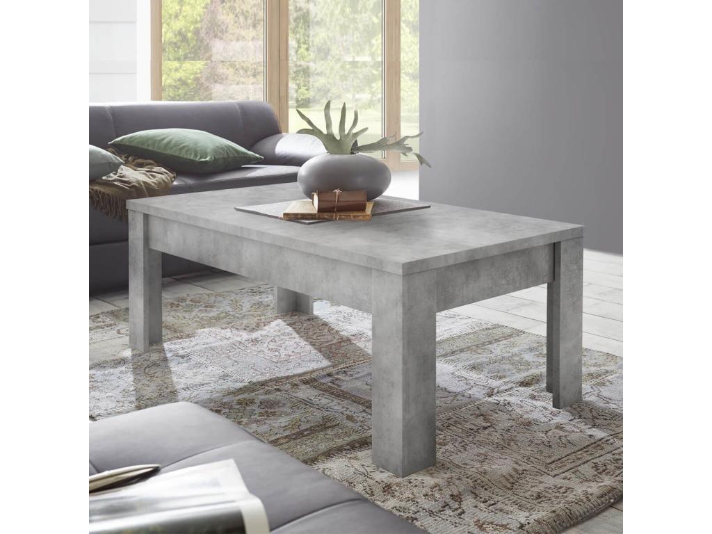 CIMENTO - Table Basse Rectangulaire Aspect Plateau et Pieds Cimento DNXN13980