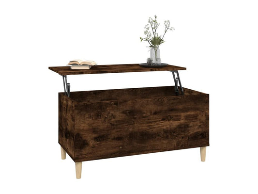 Table basse Chêne fumé 90x44,5x45 cm Bois d'ingénierie QSJU71754