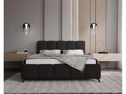 Laviecasa Lit double 180x200 Kastilo - Lit avec pieds Sommier à Laviecasa Tête de Lit rangement - lit 180x200 Bouclé Noir Anthologie 19 ZCXC88601