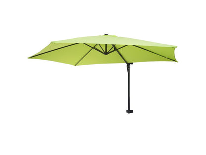Parasol mural Meublori parasol déporté pour le balcon 3m inclinable - vert Meublori