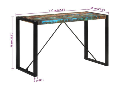 Table à manger 120x55x76 cm bois massif de récupération