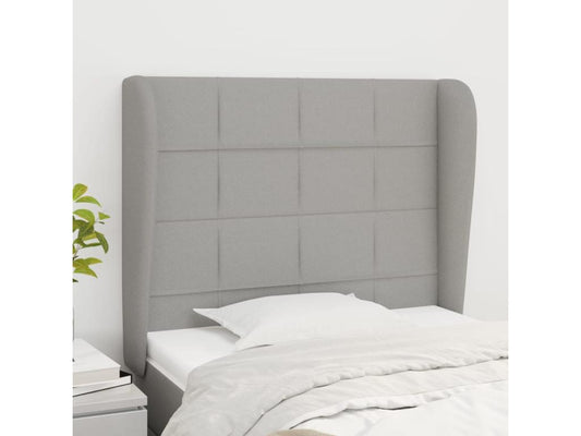 Tête de lit avec oreilles Gris clair 93x23x118/128 cm Tissu YBXL40153