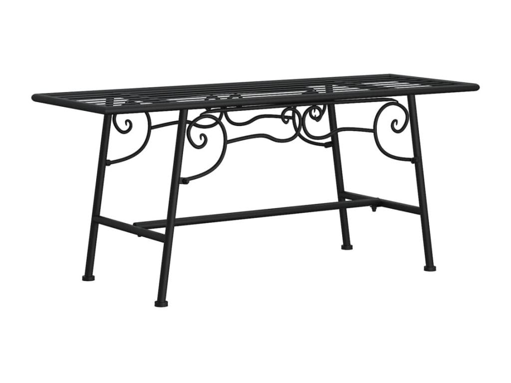 Banc de jardin meuble noir 110x38x46 cm 02 0011843 FDRF62555