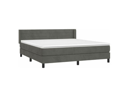 Sommier à Meuble de lit et matelas Gris foncé 160x200 Velours