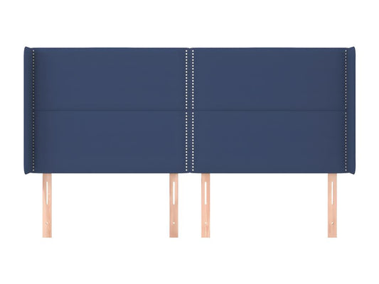 Tête de lit avec oreilles Bleu 163x16x118/128 cm Tissu IHOX85438