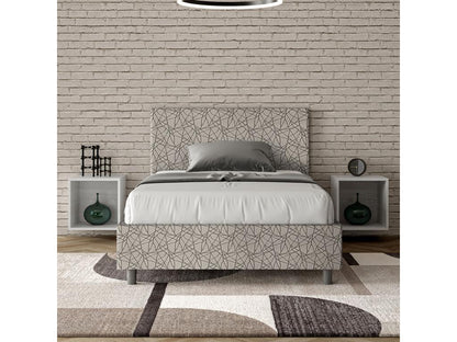 Lit 1 place et demi avec sommier rembourré 120x190 tissu Laviecasa 2 gris Laviecasa HHJE37885