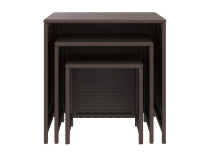 Tables gigognes 3 pcs marron résine tressée ZZSA42048