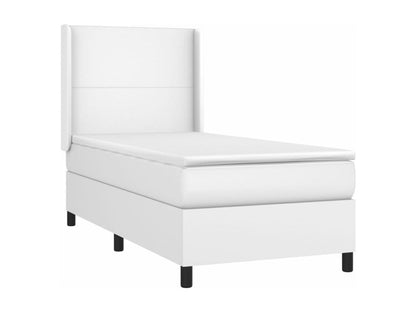 Sommier à Chicyla de lit avec matelas Blanc 90x190 Similicuir BLGY58357