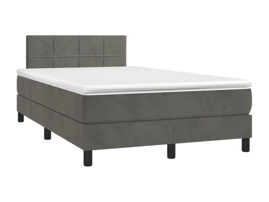 Sommier à Chicyla de lit avec matelas LED gris foncé 120x190 BAQO62168