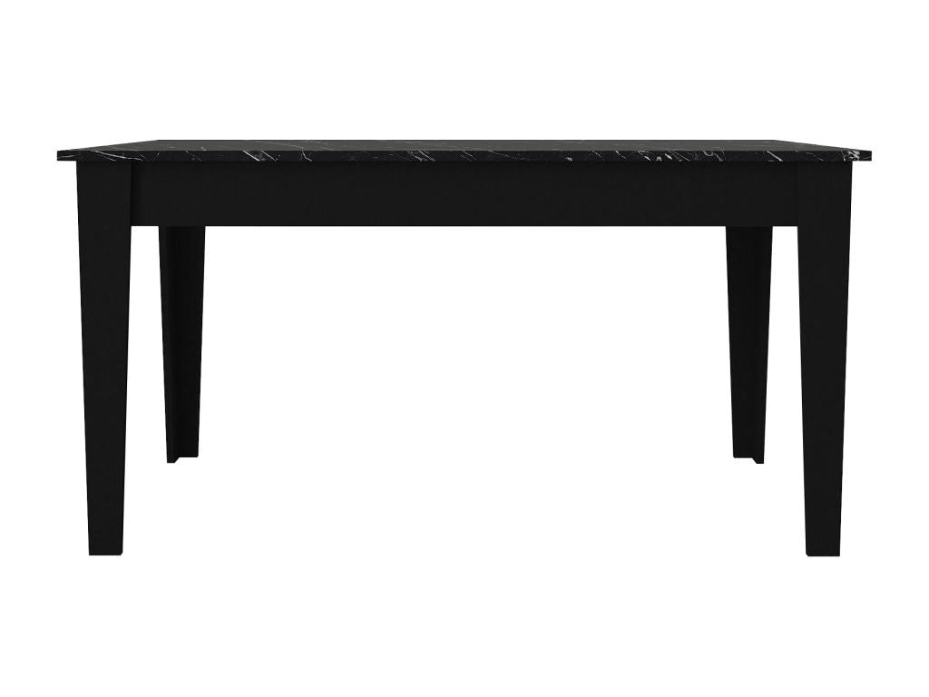 Table à manger 6 personnes avec rangements - Effet marbre noir - Chicyla ZVNS10655