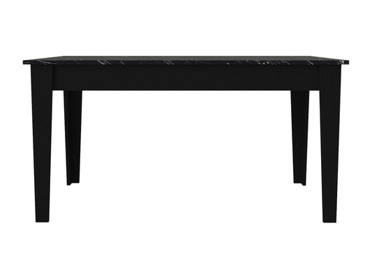 Table à manger 6 personnes avec rangements - Effet marbre noir - Chicyla ZVNS10655