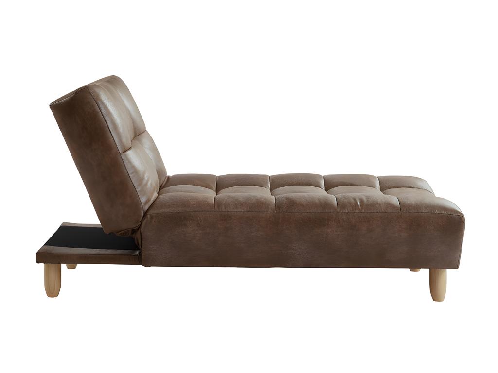 Méridienne clic clac en microfibre vieillie Chicyla - Marron vintage OCNO68821