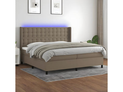 Sommier tapissier et matelas et LED Chicyla 200x200 cm Tissu QGCK21759