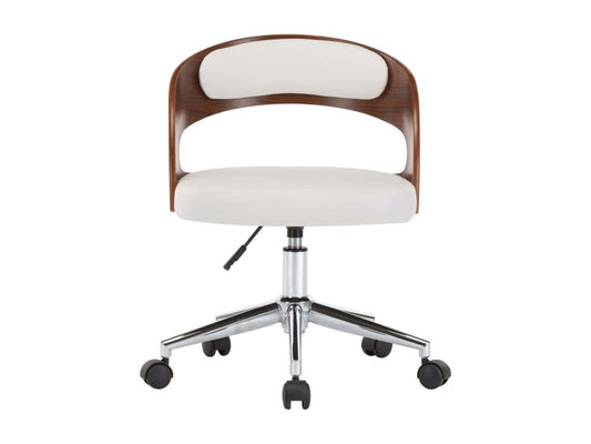 Chaise pivotante à manger Blanc Bois courbé et similicuir TCOG14196