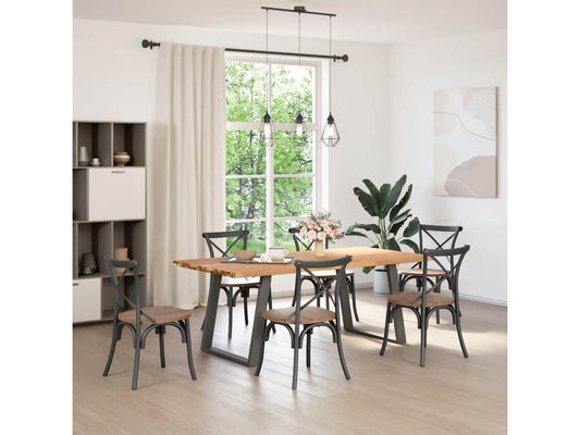 Table à manger marron clair 200x100x74 cm bois de chêne massif BYIZ90265