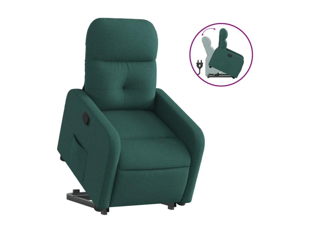 Fauteuil inclinable vert foncé tissu