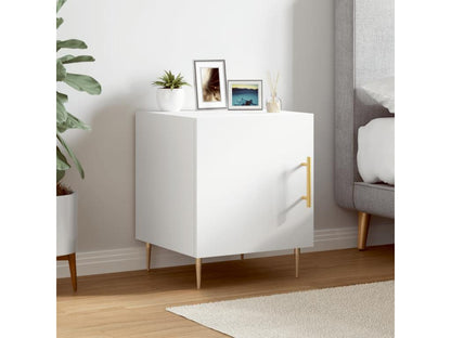 Chicyla Premium - Table de chevet blanc 40x40x50 cm bois d'ingénierie NOXA00849