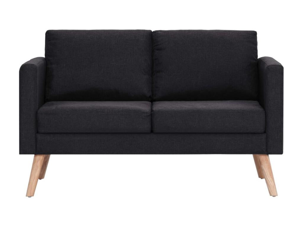 Canapé 2 places Tissu Noir LAIF44661