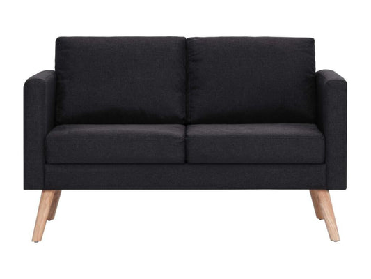 Canapé 2 places Tissu Noir LAIF44661