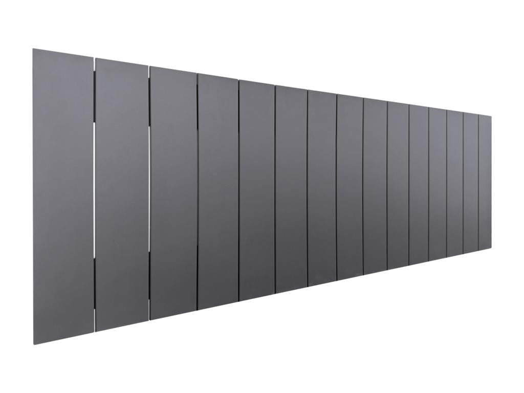 Meublori Tête de lit en bois recyclé MDF Vertical Style Palette 150x46 Lits 150 - Gris Solide