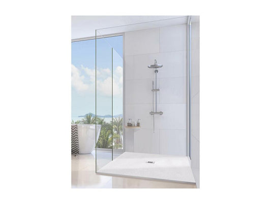 Receveur de Douche 72x167 Ligne Meublori Extra Fin Marmoresin Blanc avec Drain Gratuit